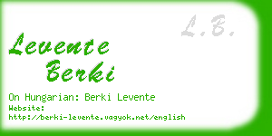 levente berki business card